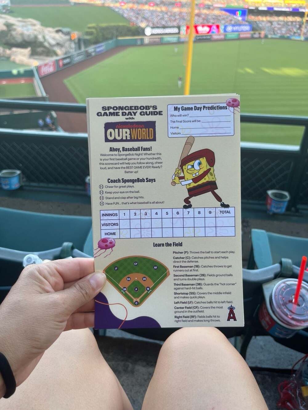 Nickelodeon SpongeBob SquarePants Game Day Guide Scorecard - Los Angeles Angels